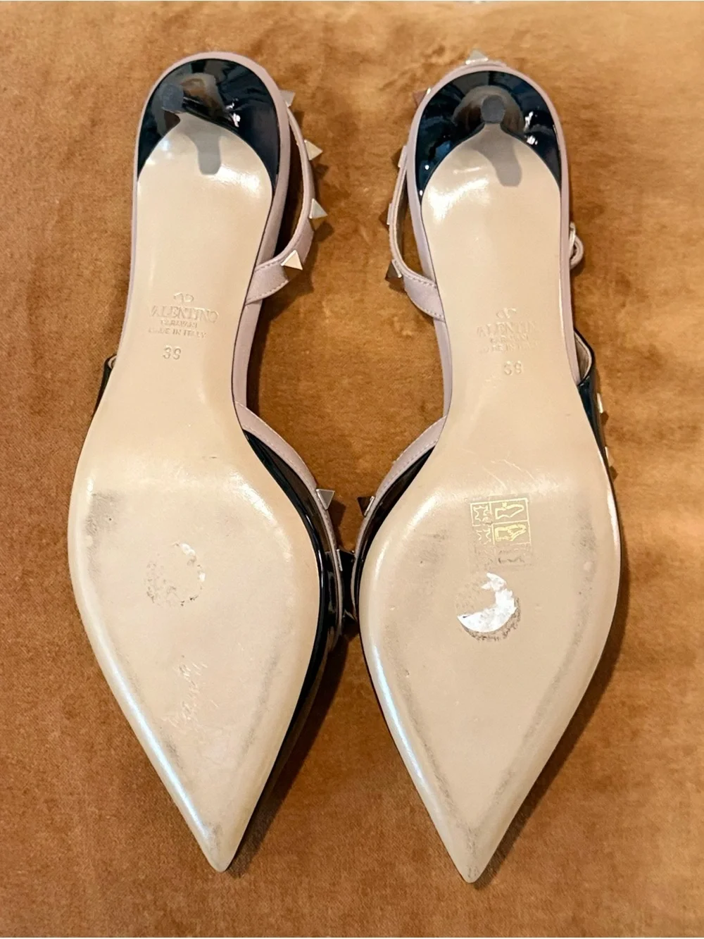 Valentino Rockstud Half d'Orsay 50mm Slingback Pumps 39